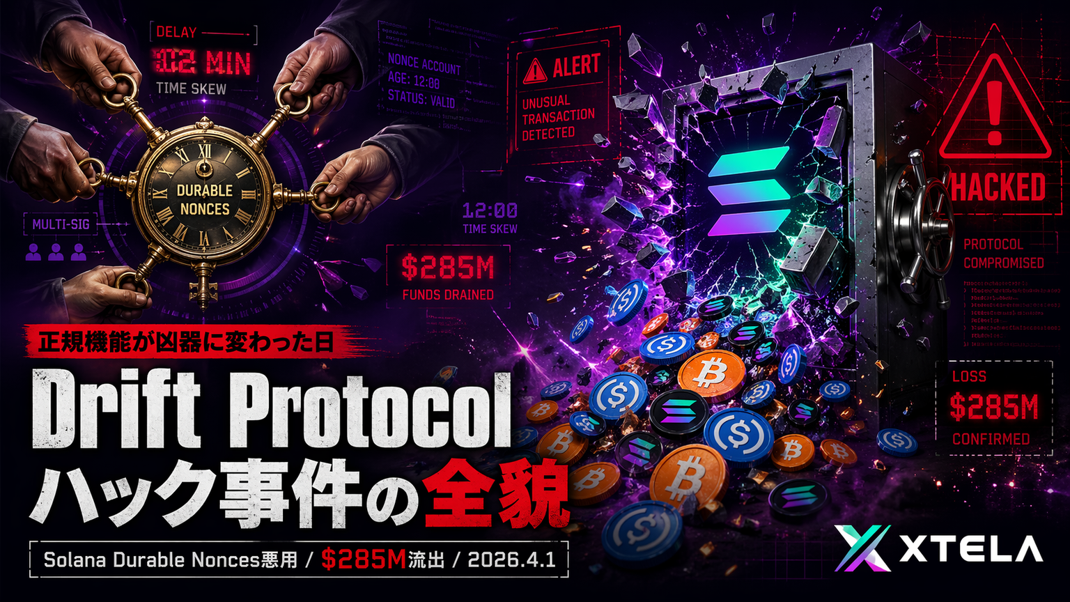 Drift Protocol 2.85億ドル流出事件の全貌｜Solana Durable Noncesを悪用したDeFiハッキング